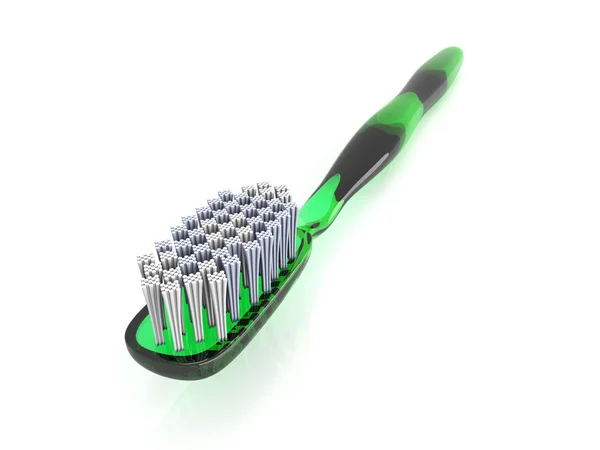 Yeşil diş fırçası — Stok fotoğraf