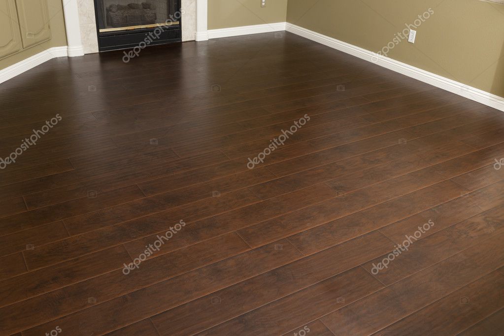 Newly Installed Brown Laminate Flooring, Chocolate Color Laminate Flooring