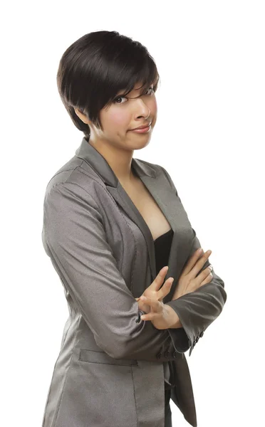 Pretty Mixed Race Young Adult with Funny Face — Stock Photo, Image