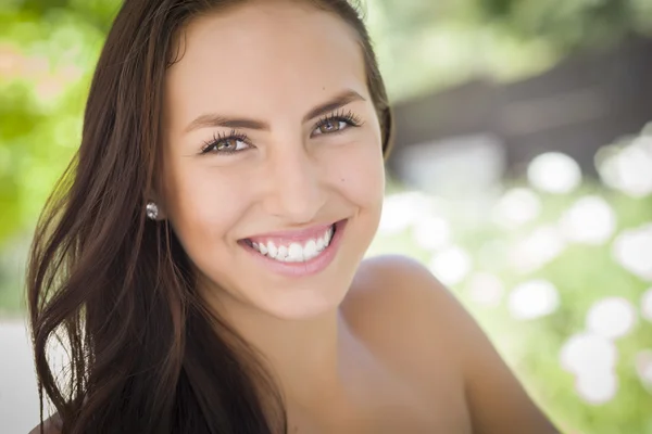 Attractive Mixed Race Girl Portrait — Stock Photo, Image