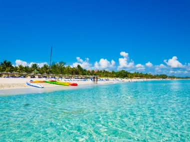 Varadero beach in Cuba photographed from the sea clipart