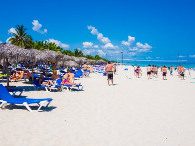 varadero Beach Küba'da genç turist