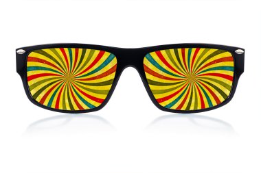 Sunglasses with a psychedelic vision clipart
