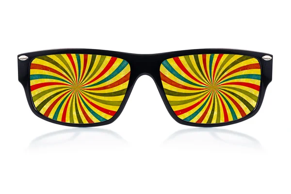 Sunglasses with a psychedelic vision — Stock Photo, Image