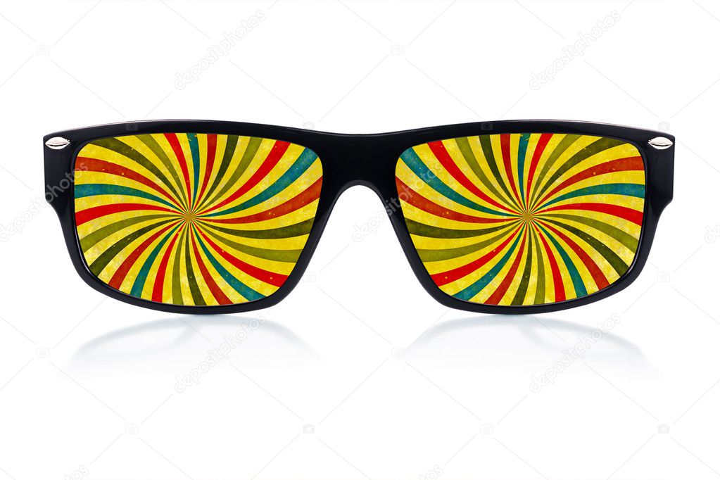 Sunglasses with a psychedelic vision