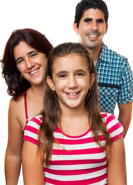 Retrato de una familia hispana feliz —  Fotos de Stock