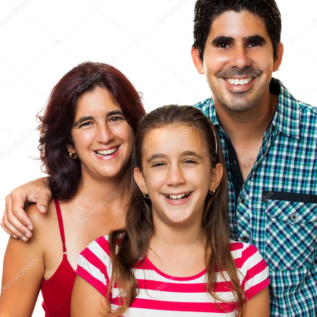 Portrait of a happy hispanic family