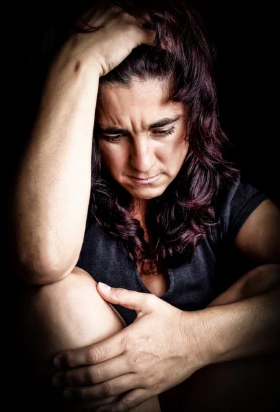 Женщина, страдающая от жестяной депрессии — стоковое фото
