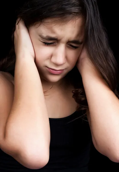 Portrait of a frightened girl — Stock Photo, Image
