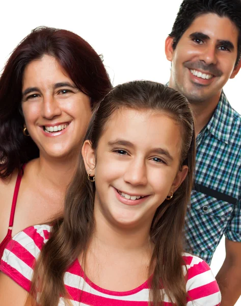 Портрет щасливої іспаномовної сім'ї — стокове фото