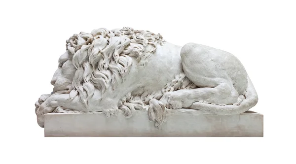 Estátua de mármore de um leão macho — Fotografia de Stock
