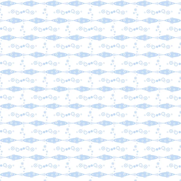 Seamless fish and floral pattern — Stock Vector