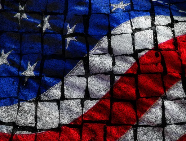Amerykańską flagę na kamienie — Zdjęcie stockowe