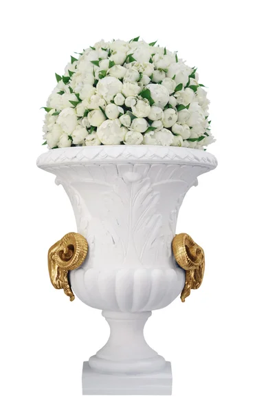 stock image Vase with roses isolated on white background