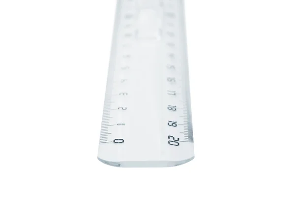 Transparent ruler isolated over white — Stock Photo, Image
