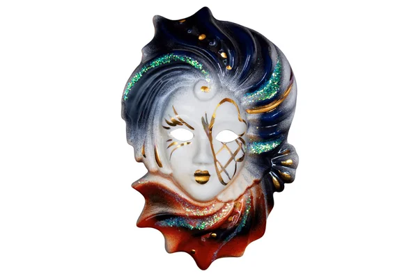 Maschera viso decorato isolato su bianco Foto Stock Royalty Free