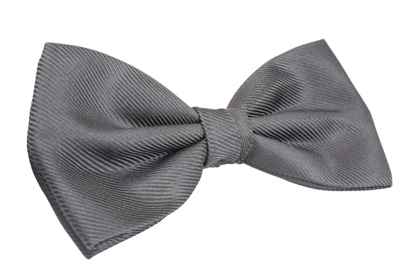 Silver bow tie isolerade över vita — Stockfoto