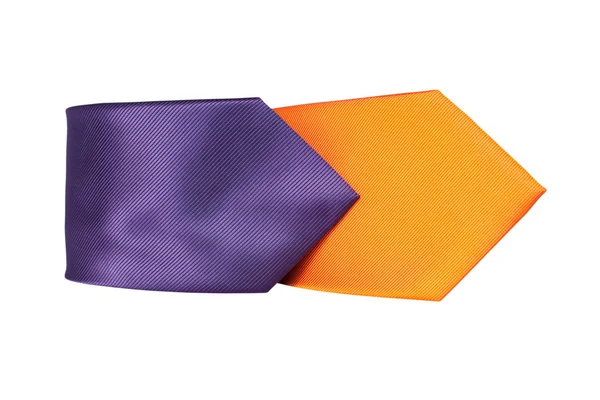 Corbatas violeta y naranja aisladas sobre blanco — Foto de Stock