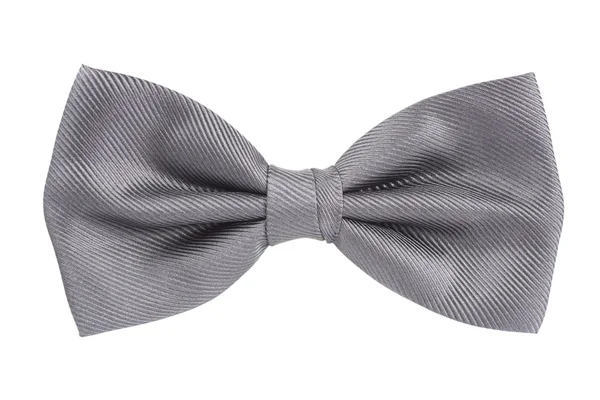 Silver bow tie isolerade över vita Stockbild