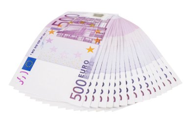 500 euro banknot fan izole