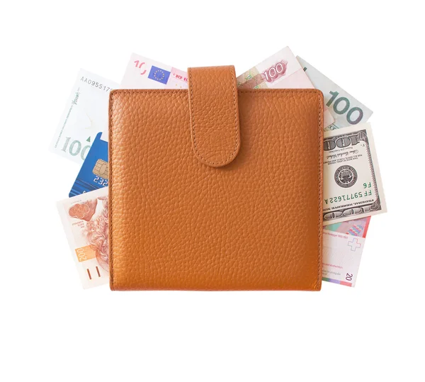 Organizer filled with money — Stock Photo, Image