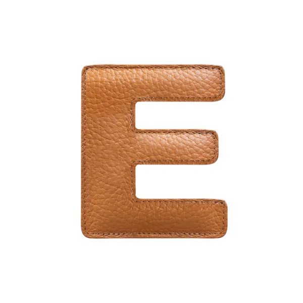 Písmeno e, které jsou vyrobené z kůže — Stock fotografie