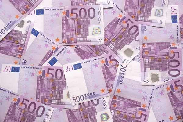 Background of european currency 500 notes — Stock Photo, Image