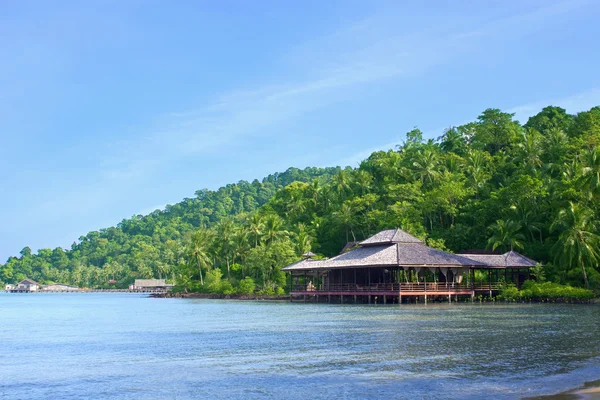 stock image Wooden beach hotel on paradise island