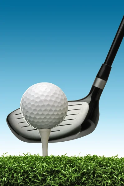 М'яч для гольфу на трійнику Стокове Фото