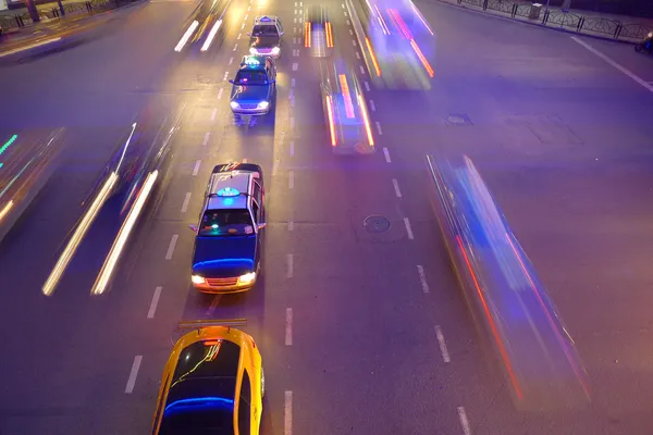 Traffico notturno a Shanghai — Foto Stock