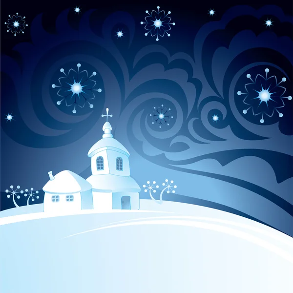 Christmas night background — Stock Vector