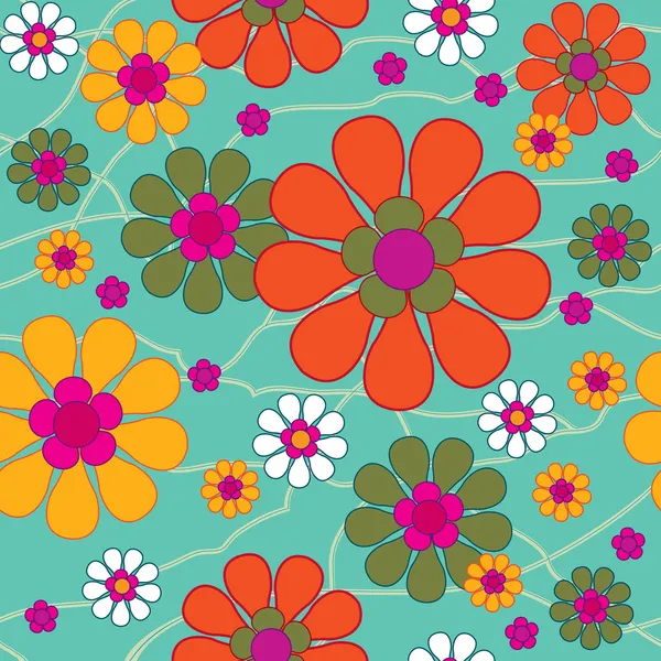 Nahtloser Vintage-Hintergrund mit dekorativen Blumen — Stockvektor