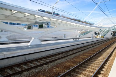 Train station in Liege clipart