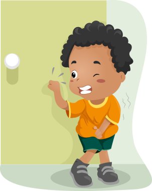 Kid Holding His Pee clipart