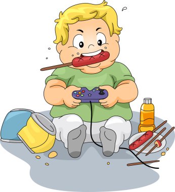 Overweight Gamer clipart