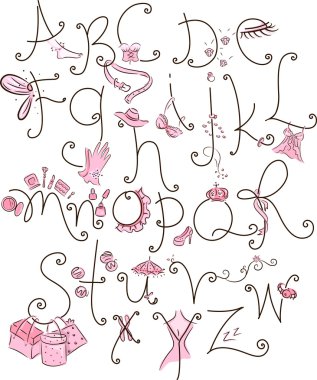 Girly Alphabet clipart