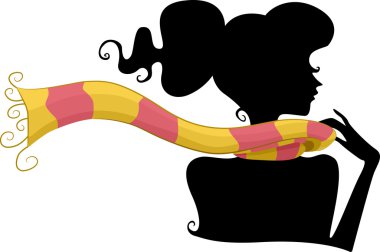 Silhouette Scarf clipart