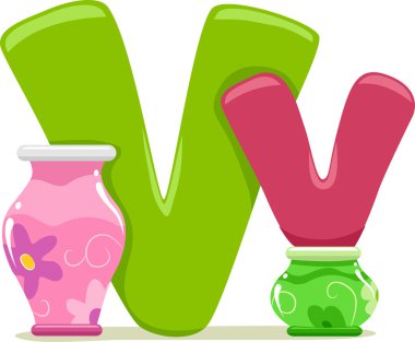 Letter V on white clipart