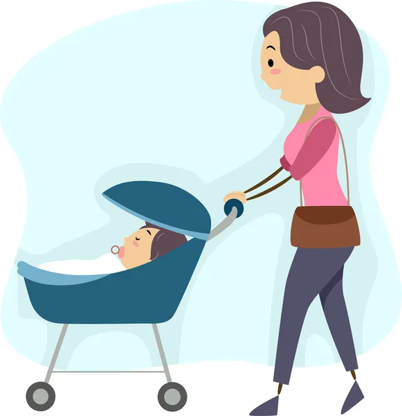 Vesz egy séta a baba anya — Stock Fotó