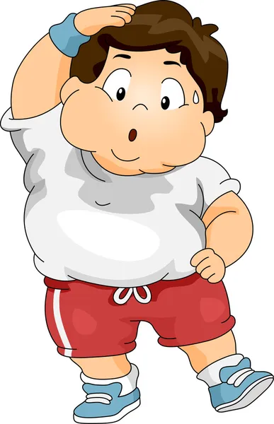 Избыточный вес мальчика упражнения — стоковое фото