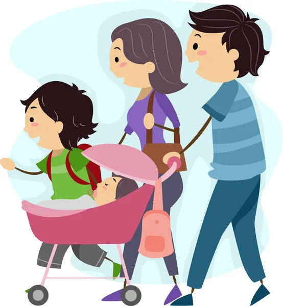 Familie wandeling — Stockfoto