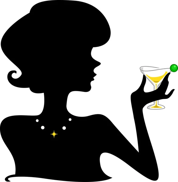 Cocktail siluett — Stockfoto
