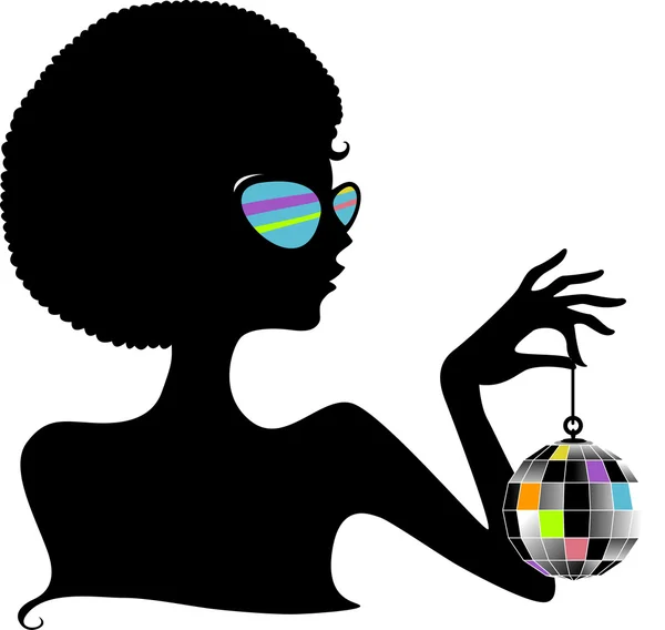 Sziluettjét Disco Ball — Stock Fotó