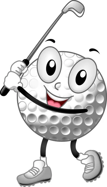 Mascote de bola de golfe — Fotografia de Stock