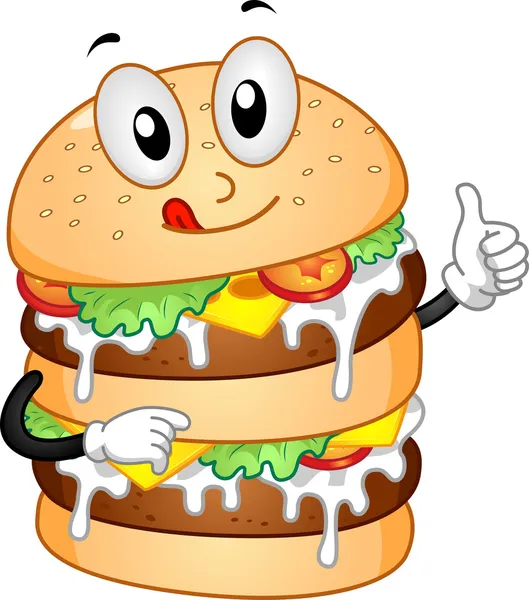 Maskotka Burger — Zdjęcie stockowe