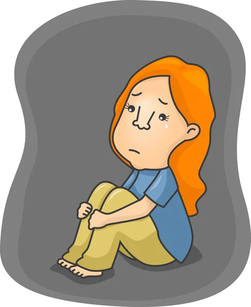 Menina deprimida — Fotografia de Stock