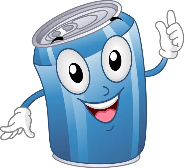 Mascote de lata de refrigerante — Fotografia de Stock