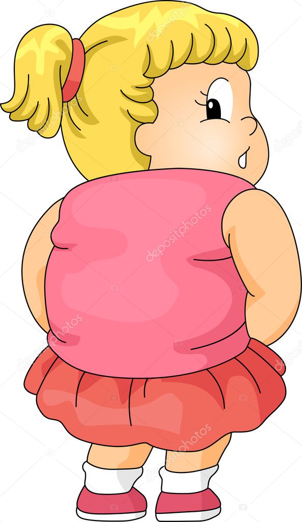 Overweight Girl Looking Back