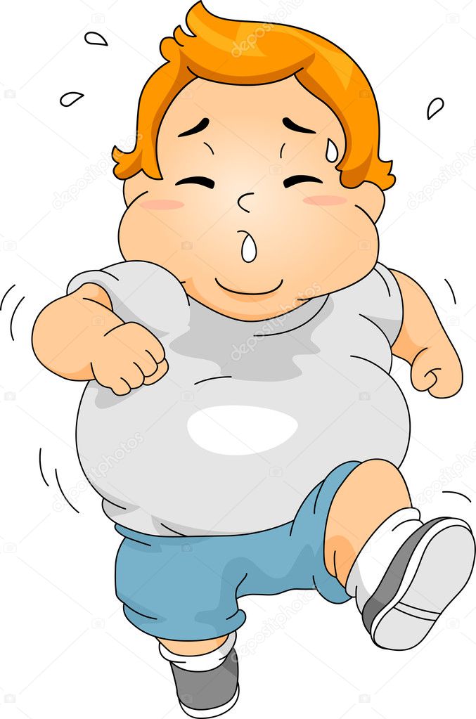 Overweight Boy Jogging
