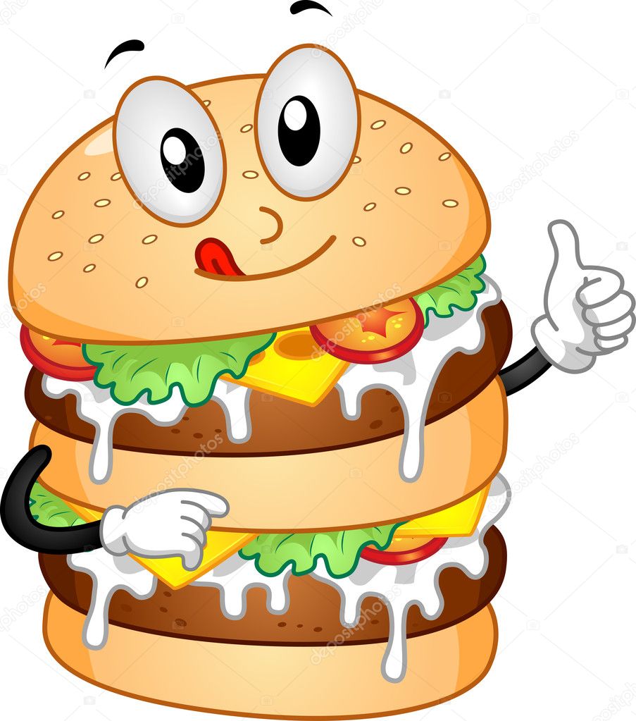 Burger Mascot — Stock Photo © lenmdp #11129788